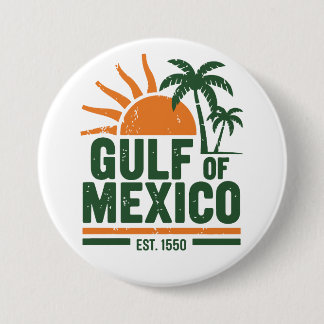 Vintage Gulf of Mexico Beach Sunset Button