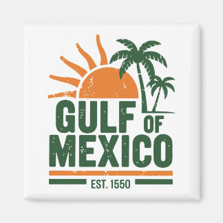 Vintage Gulf of Mexico Beach Sunset Magnet