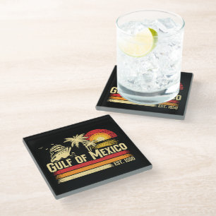 Vintage Gulf of Mexico Glass Coaster