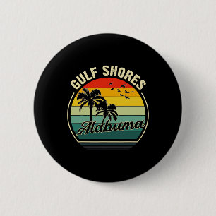 Vintage Gulf Shores Beach Alabama Summer Sunset Pa Button