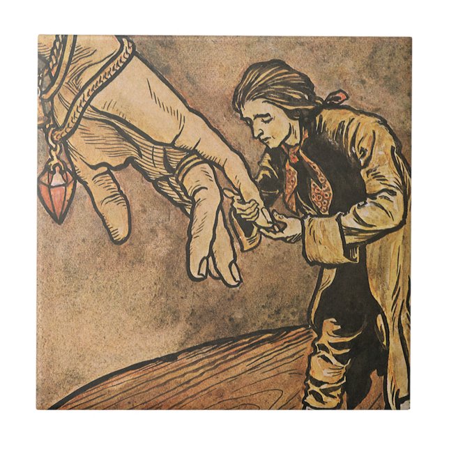 Vintage Gulliver's Travels by Arthur Rackham Ceramic Tile (Front)