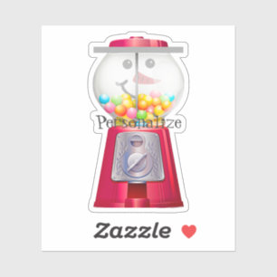 Vintage Gumball machine snowman snow globe  Sticker