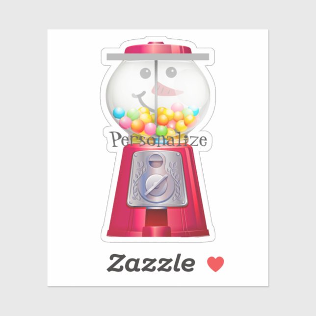 Vintage Gumball machine snowman snow globe  Sticker (Sheet)