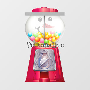 Vintage Gumball machine snowman snow globe  Window Cling