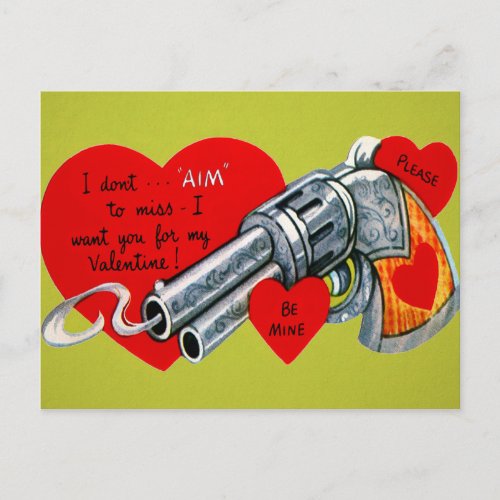 Vintage Gun Valentine Postcard