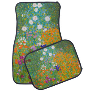 Vintage Gustav Klimt Cottage Garden Flower Art Car Floor Mat