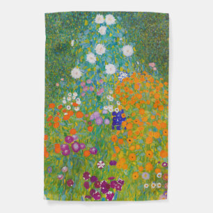 Vintage Gustav Klimt Cottage Garden Flower Art Flag
