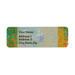 Vintage Gustav Klimt Cottage Garden Flower Art Label