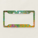 Vintage Gustav Klimt Cottage Garden Flower Art License Plate Frame<br><div class="desc">This enchanting design features "Cottage Garden, " a vibrant floral masterpiece by the iconic Austrian Symbolist, Gustav Klimt. Painted during his prolific summer retreats, the artwork is a breathtaking explosion of colorful wildflowers, sunflowers, and lush greenery, arranged in a dense, tapestry-like composition. Klimt’s signature Art Nouveau style is evident in...</div>