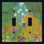 Vintage Gustav Klimt Cottage Garden Flower Art Light Switch Cover<br><div class="desc">This enchanting design features "Cottage Garden, " a vibrant floral masterpiece by the iconic Austrian Symbolist, Gustav Klimt. Painted during his prolific summer retreats, the artwork is a breathtaking explosion of colorful wildflowers, sunflowers, and lush greenery, arranged in a dense, tapestry-like composition. Klimt’s signature Art Nouveau style is evident in...</div>
