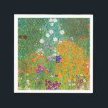 Vintage Gustav Klimt Cottage Garden Flower Art Napkins<br><div class="desc">This enchanting design features "Cottage Garden, " a vibrant floral masterpiece by the iconic Austrian Symbolist, Gustav Klimt. Painted during his prolific summer retreats, the artwork is a breathtaking explosion of colorful wildflowers, sunflowers, and lush greenery, arranged in a dense, tapestry-like composition. Klimt’s signature Art Nouveau style is evident in...</div>