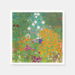 Vintage Gustav Klimt Cottage Garden Flower Art Napkins