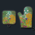 Vintage Gustav Klimt Cottage Garden Flower Art Oven Mitt & Pot Holder Set<br><div class="desc">This enchanting design features "Cottage Garden, " a vibrant floral masterpiece by the iconic Austrian Symbolist, Gustav Klimt. Painted during his prolific summer retreats, the artwork is a breathtaking explosion of colorful wildflowers, sunflowers, and lush greenery, arranged in a dense, tapestry-like composition. Klimt’s signature Art Nouveau style is evident in...</div>