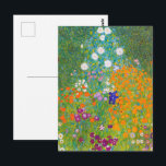 Vintage Gustav Klimt Cottage Garden Flower Art Postcard<br><div class="desc">This enchanting design features "Cottage Garden, " a vibrant floral masterpiece by the iconic Austrian Symbolist, Gustav Klimt. Painted during his prolific summer retreats, the artwork is a breathtaking explosion of colorful wildflowers, sunflowers, and lush greenery, arranged in a dense, tapestry-like composition. Klimt’s signature Art Nouveau style is evident in...</div>