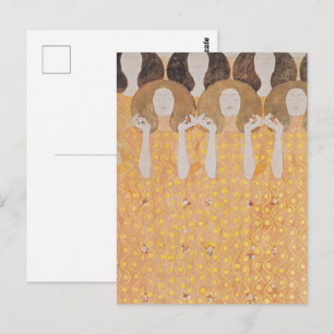 Vintage Gustav Klimt Gold Art Nouveau Floral Postcard