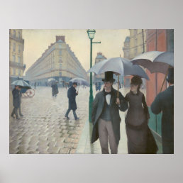 Vintage Gustave Caillebott Paris Street Rainy Day Poster