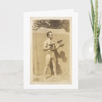 Vintage - Guys With Muscles  Card by AsTimeGoesBy at Zazzle
