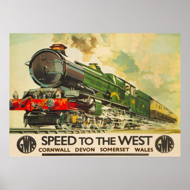 Vintage GWR British Railway Travel Poster (Front)