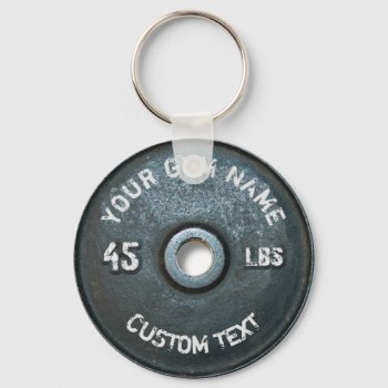 Vintage Gym Owner Or User Fitness 45 Pounds Funny Keychain by HumusInPita at Zazzle