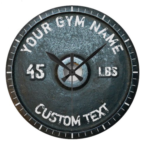 Vintage Gym Owner or User Fitness 45 Pounds Funny Large Clock
