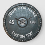 Vintage Gym Owner Or User Fitness 45 Pounds Funny Large Clock at Zazzle