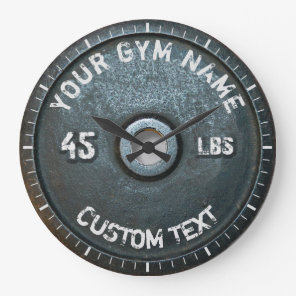 Vintage Gym Owner or User Fitness 45 Pounds Funny Large Clock