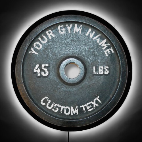 Vintage Gym Owner or User Fitness 45 Pounds Funny LED Sign