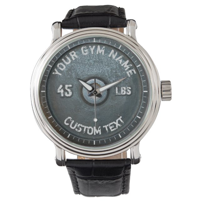 Vintage Gym Owner or User Fitness 45 Pounds Funny Watch (Front)
