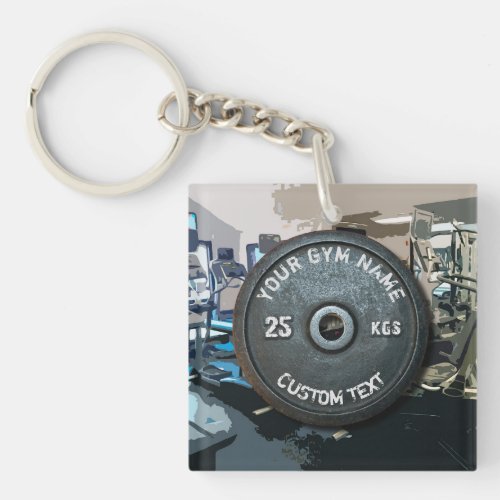 Vintage Gym Owner or User With Fitness Funny Keychain