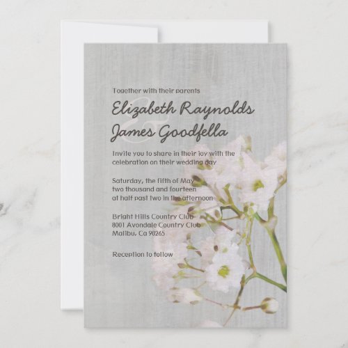 Vintage Gypsophilia Wedding Invitations