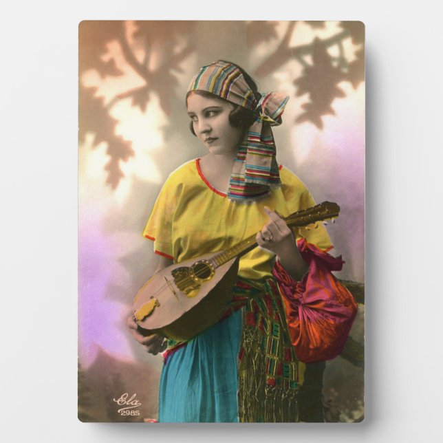 Vintage Gypsy Girl  Photo Plaque (Front)