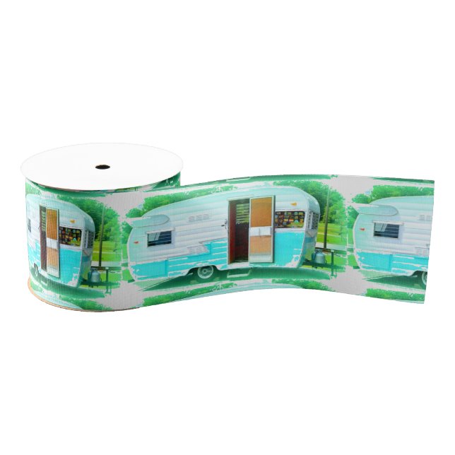 Vintage gypsy trailer Thunder_Cove On caravan Grosgrain Ribbon (Spool)