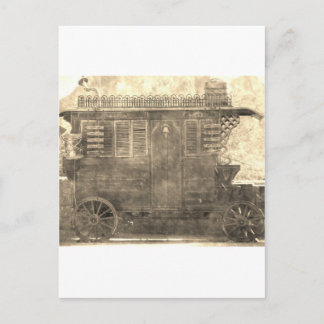 Vintage Gypsy Wagon Postcard