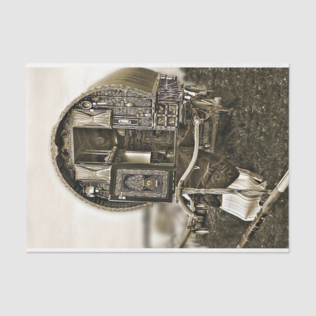 Vintage Gypsy Wagon Tissue Paper (Front)