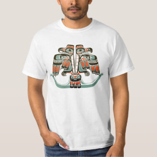 Vintage Haida Double Thunderbird Native Art T-Shirt