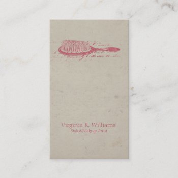 Vintage Hair Brush Stylist Business Card by MarceeJean at Zazzle