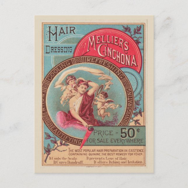 Vintage Hair Dressing Product Advertisement Postcard (Front)