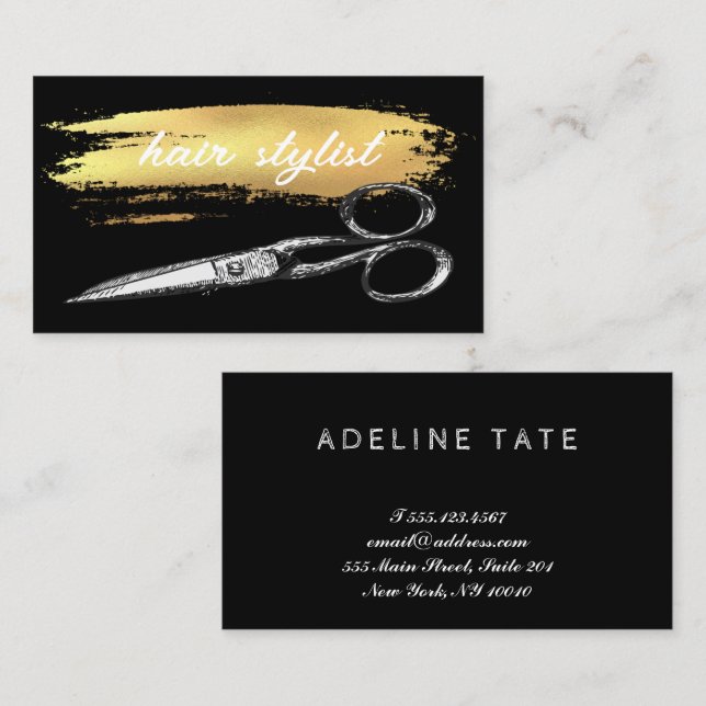 Vintage Hair Stylist Business Card (Front/Back)