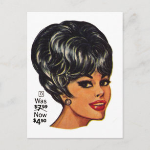 Vintage Hairdos 100% Human Hair Wig Postcard