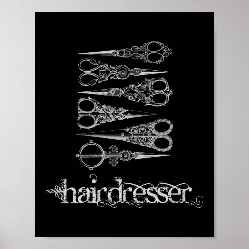 Vintage Hairdresser Hair Classic Scissors Poster