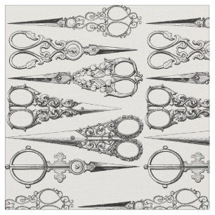 Vintage Hairdresser scissors pattern hair stylist Fabric