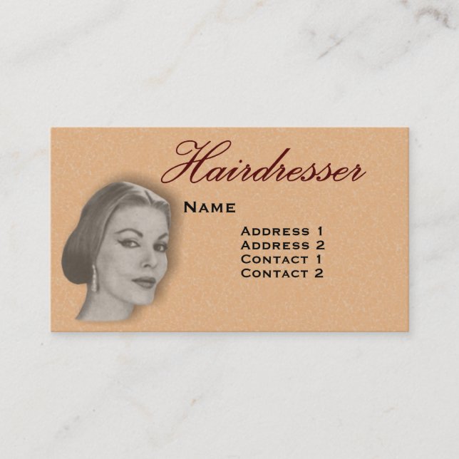 Vintage Hairdressers Profile Business Card #22 2 (Front)