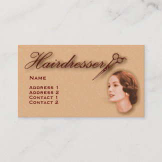 Vintage Hairdressers Profile Business Card #29