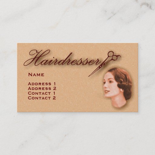 Customizable Vintage Hairdressers Profile Business Card #29