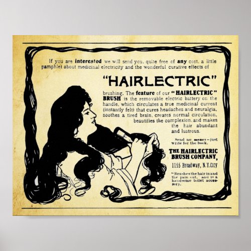 Vintage Hairlectric Hair Brush Print