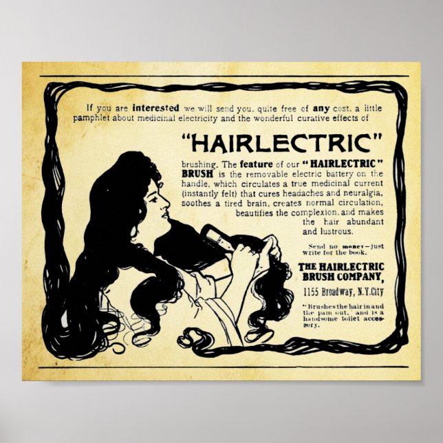 Vintage Hairlectric Hair Brush Print (Front)