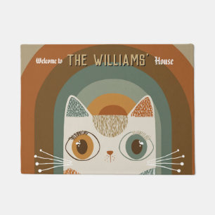 Vintage Hairless Cat Mom Dad Home Outdoor Doormat