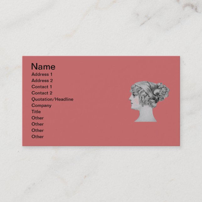 Vintage Hairstyle Business Card (Front)