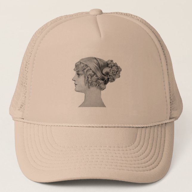 Vintage Hairstyle Trucker Hat (Front)