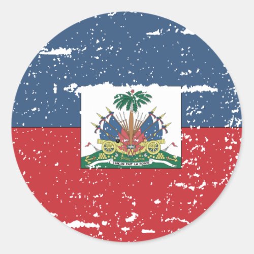 Vintage Haiti Flag Classic Round Sticker